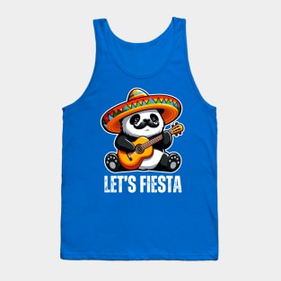 Let's Fiesta Cinco De Mayo Panda Bear Funny Tank Top